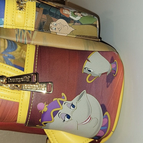 Loungefly Disney Beauty and the Beast Backpack - Yellow and Brown main image 5